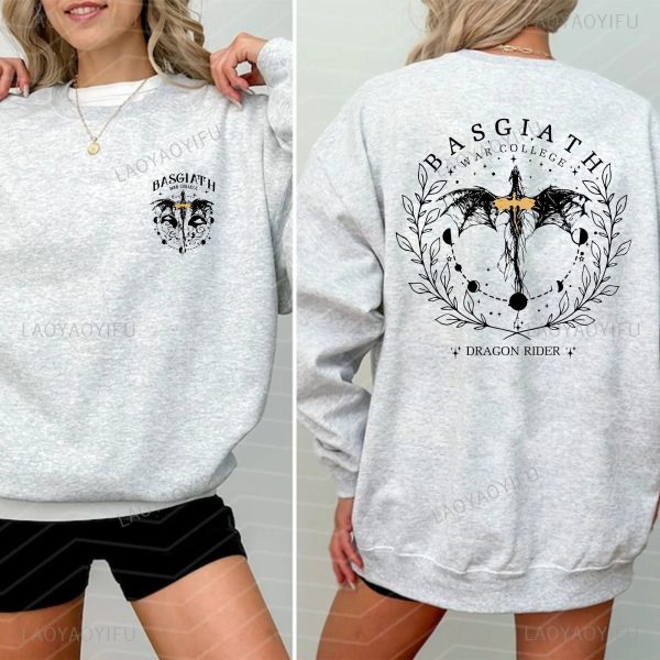 Fourth Wing Dragon Basgiath War College Slogan Women Sweatshirt Divine Sword Tome Elemental Dragons Duplex Printing Sweater - Image 9