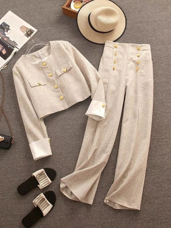 High End Small Fragrance Two Piece Set Women Jacket Coat + Pant Sets Fashion Casual 2 Piece Sets Women Outfit Conjunto Femininos - Image 6