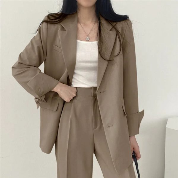 Fall Fashion Long Sleeve Blazer Mujer Pant Sets Blazers Women 2024 Casual Womens 2 Piece Outfit Set Suits Outwear - Image 5