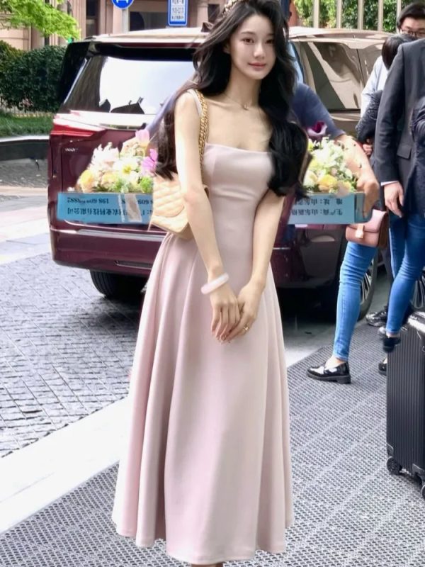 Solid Midi Dress Women French Elegant Holiday Party Dresses A-line Prom Robe Wedding Vestidos Ladies Clothes New - Image 7