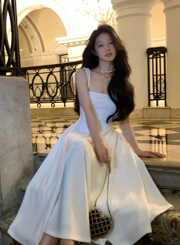 Solid Midi Dress Women French Elegant Holiday Party Dresses A-line Prom Robe Wedding Vestidos Ladies Clothes New - Image 10