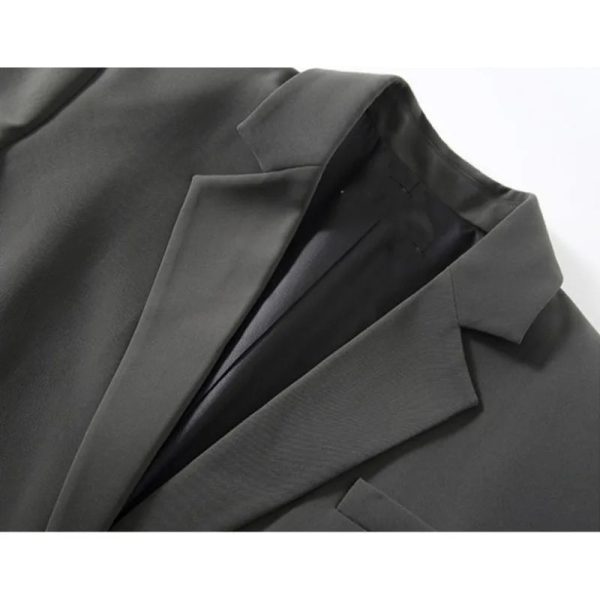 Solid Color Suit Commuting Jacket Female Korean Autumn Spring 2024 New Women Oversize Coat Small Fellow Loose One Button Suit - Image 5