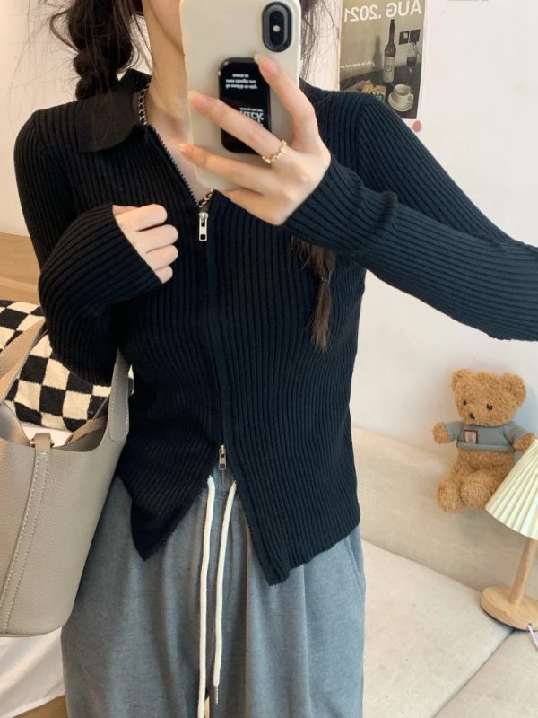 Sweater Cardigans Women Slim Y2k Hotsweat College Young Fashion 2022 Autumn New Design Zipper Cropped Girls Sexy Kpop Korean Ins - Image 14