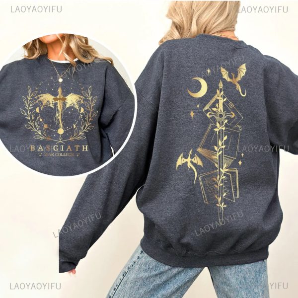 Fourth Wing Dragon Basgiath War College Slogan Women Sweatshirt Divine Sword Tome Elemental Dragons Duplex Printing Sweater - Image 15