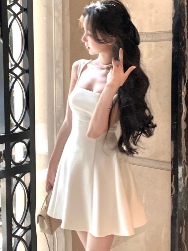 Solid Midi Dress Women French Elegant Holiday Party Dresses A-line Prom Robe Wedding Vestidos Ladies Clothes New - Image 5