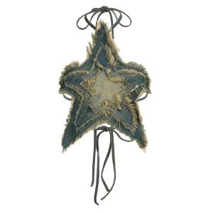Distressed Star-shaped Crop Top Stitched Y2k Grunge Tie-up Backless Corset Tops Women Summer Streetwear Denim Shirts 90s - Image 7