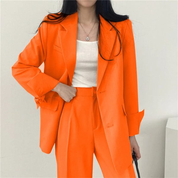 Fall Fashion Long Sleeve Blazer Mujer Pant Sets Blazers Women 2024 Casual Womens 2 Piece Outfit Set Suits Outwear - Image 6